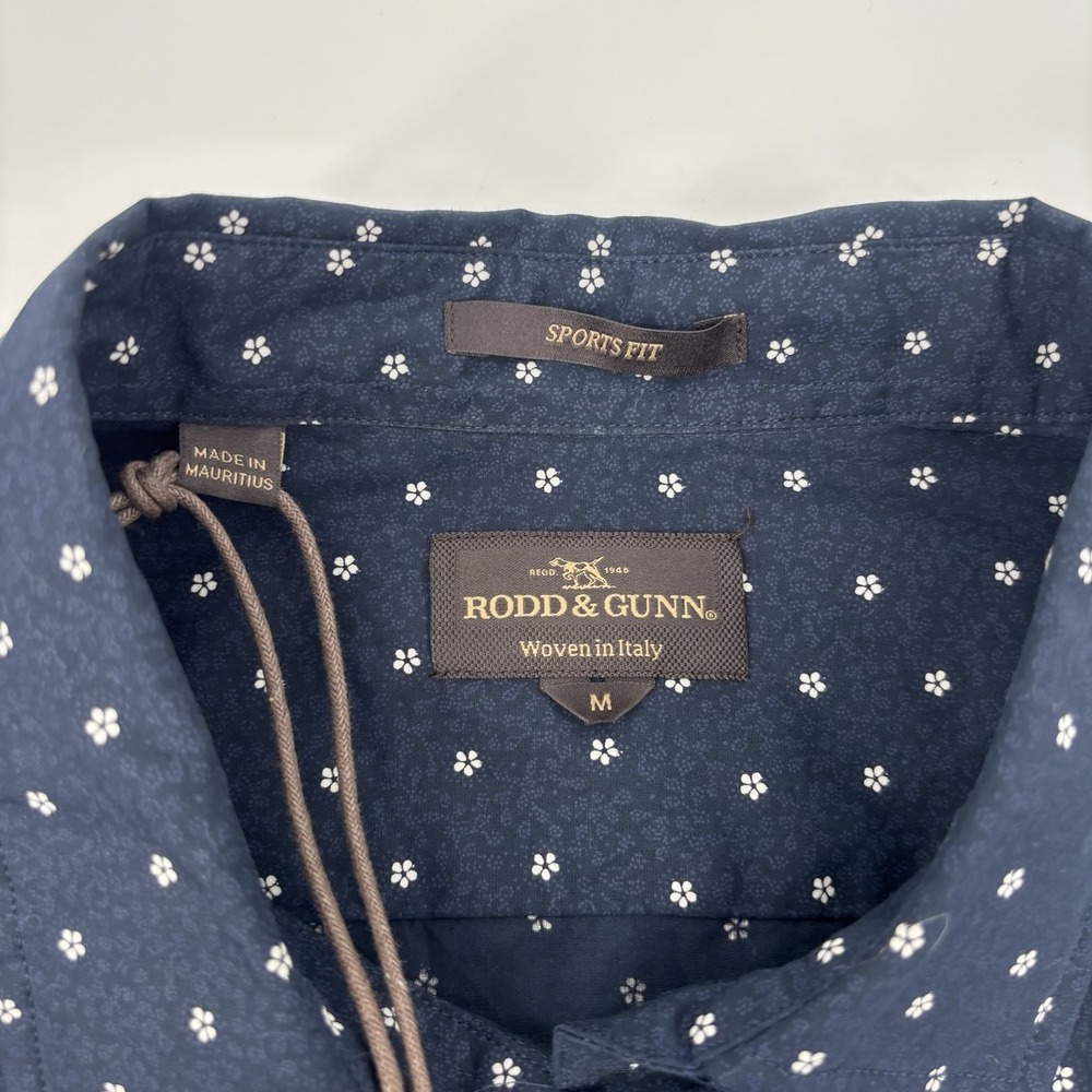 Rodd & Gunn Blue Floral Sports Fit Button Up Shirt Long Sleeve Navy Blue Medium - Picture 4 of 9